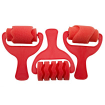 Vzorované válečky červené,...